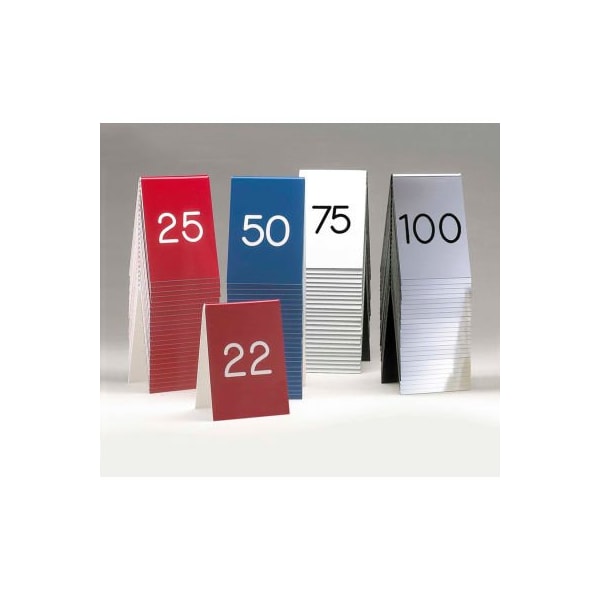 Cal-Mil Cal-Mil Break Resistant Number Tents No 51-75 Black W/ White Engraving 3W x 3H 269C-2 - main